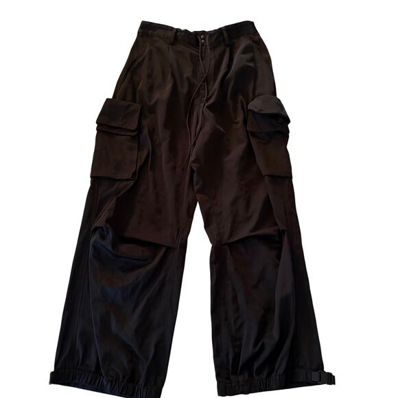 Y-3 by Yohji Yamamoto | Black Wide Leg Cargo Pants Performance Twill | Small - Picture 2 of 9